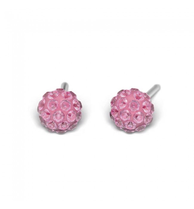 Studex silver fireball Rose earrings, 4.5mm,  7522-0310