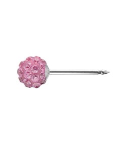 Studex silver fireball Rose earrings, 4.5mm,  7522-0310