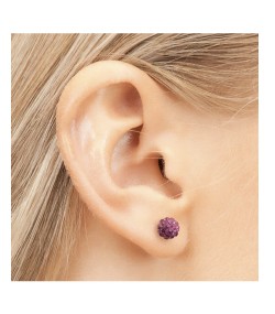 Studex silver fireball Rose earrings, 4.5mm,  7522-0310