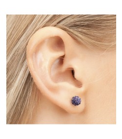 Studex silver fireball Tanzanite earrings, 4.5mm, 7522-0328