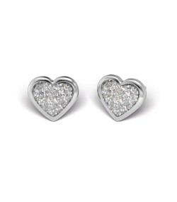 Studex Silver Heart Glitter white earrings, 5mm, 7524-3564