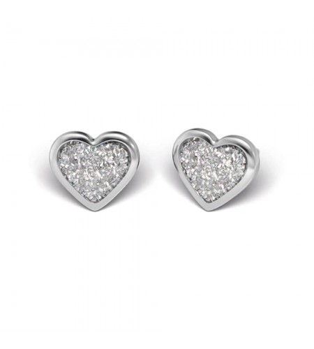 Studex Silver Heart Glitter white e ...