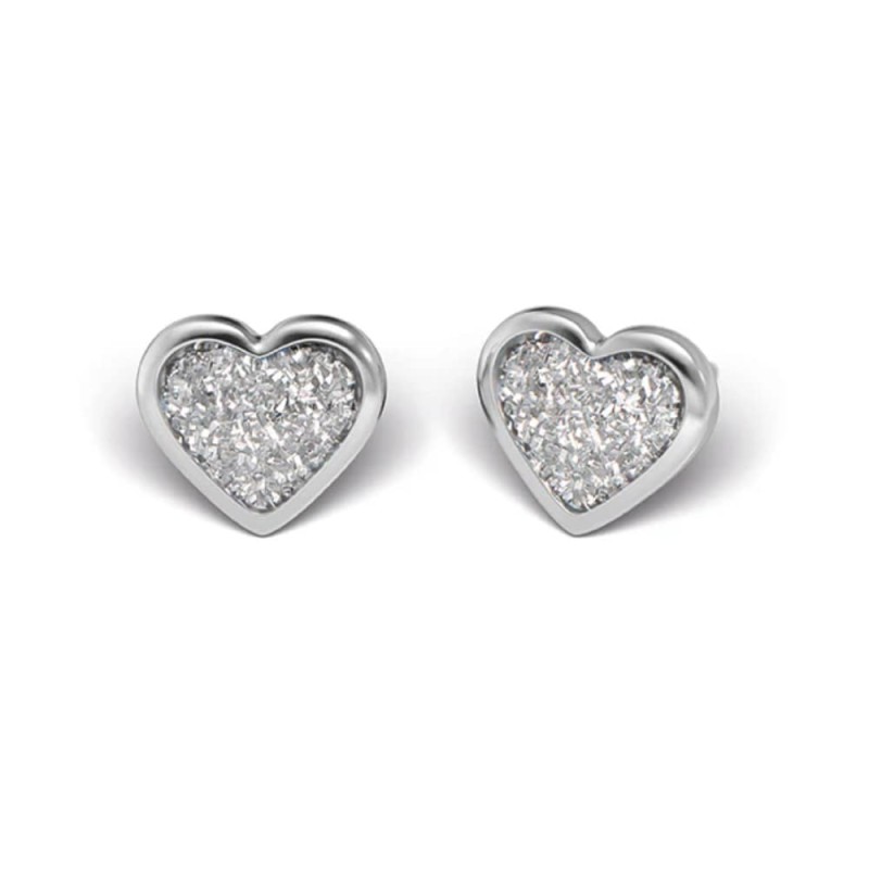 Studex Silver Heart Glitter white earrings, 5mm, 7524-3564 Studex Silver Heart Glitter white earrings, 5mm, 7524-3564