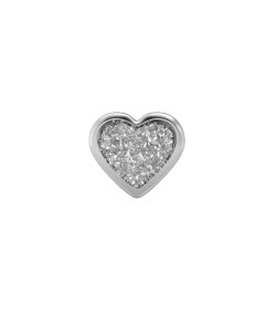 Studex Silver Heart Glitter white earrings, 5mm, 7524-3564