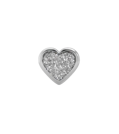 Studex Silver Heart Glitter white earrings, 5mm, 7524-3564