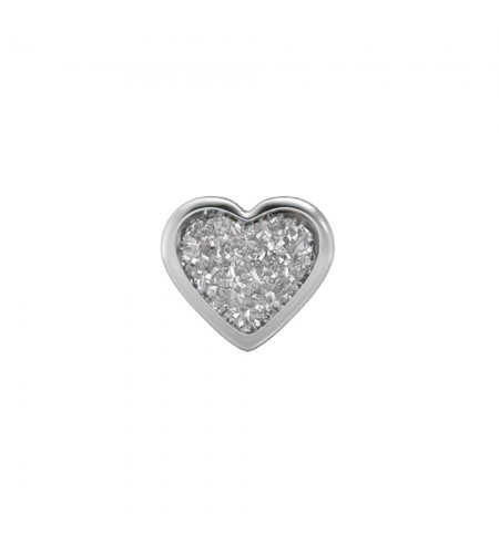 Studex Silver Heart Glitter white e ...