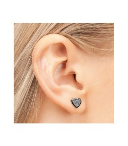 Studex Silver Heart Glitter white earrings, 5mm, 7524-3564