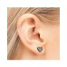 Studex Silver Heart Glitter white earrings, 5mm, 7524-3564