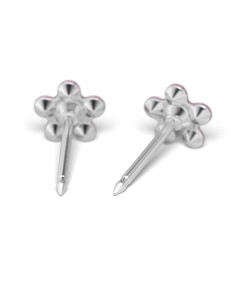 Studex silver Light Rose Fuchsia Flower Earrings, 5mm 7512-6023
