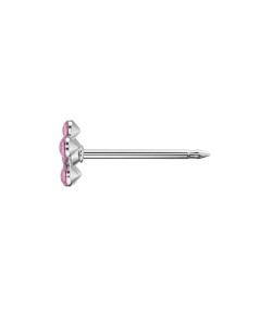 Studex silver Light Rose Fuchsia Flower Earrings, 5mm 7512-6023
