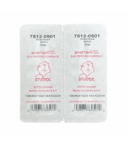 Studex silver (steel) 4mm Star Earrings 7512-0501