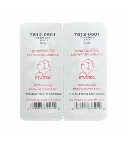 Studex silver (steel) 4mm Star Earr ...