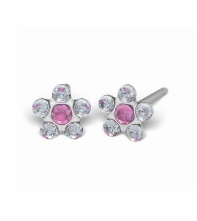 Studex steel April Crystal & October Rose Earrings, 5mm, 7512-6410