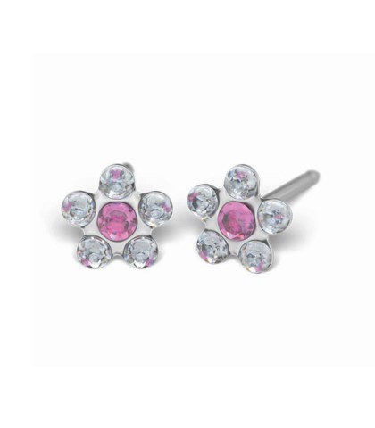 Studex steel April Crystal & October Rose Earrings, 5mm, 7512-6410