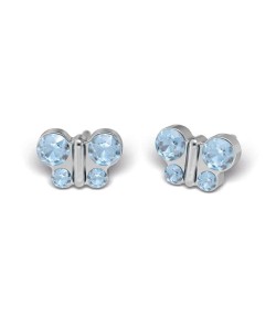 Studex steel Butterfly Mar Aquamarine Earrings, 8mm 7524-2003