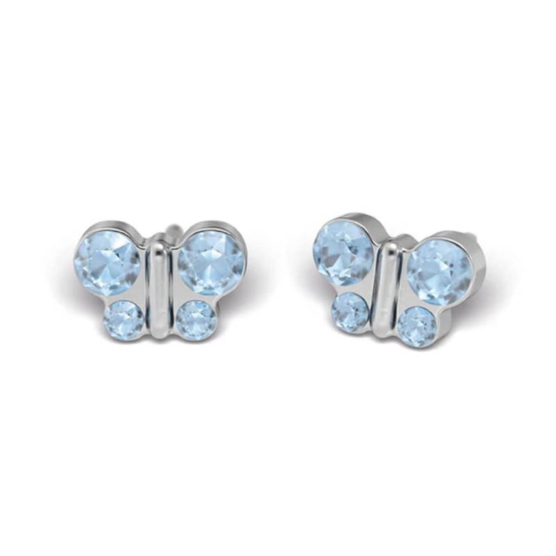 Studex steel Butterfly Mar Aquamarine Earrings, 8mm 7524-2003 Studex steel Butterfly Mar Aquamarine Earrings, 8mm 7524-2003