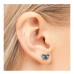 Studex steel Butterfly Mar Aquamarine Earrings, 8mm 7524-2003