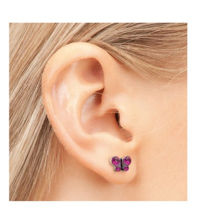 Studex steel Butterfly Rose Earrings, 8mm, 7524-2010