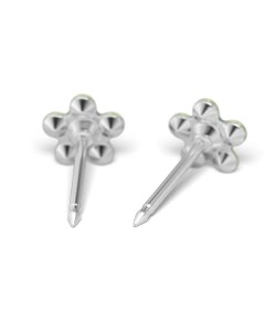 Studex steel flower with August peridot & May emerald Earrings, 5mm, 7512-6085
