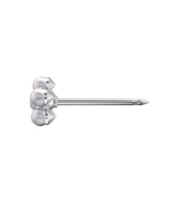 Studex steel flower with Cubic zircon & Pearl white Earrings, 5mm, 7512-6301