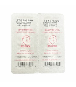 Studex steel Light Sapphire Sep Earrings, 5mm 7512-6399