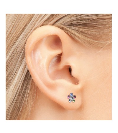 Studex steel Rainbow Daisy Flower Earrings, 5mm 7512-6213