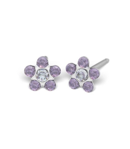 Studex steel Tanzanite April Crystal Earrings, 5mm, 7512-6284