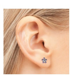 Studex steel Tanzanite April Crystal Earrings, 5mm, 7512-6284