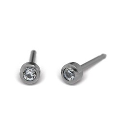 Studex Titanium Earrings with April Crystal Stone, 3mm, 7513-0204