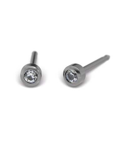 Studex Titanium Earrings with April Crystal Stone, 3mm, 7513-0204