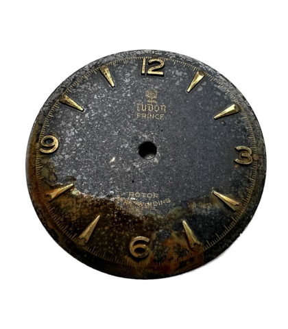 Tudor Oyster Prince caliber 390 automatic movement with dial and gold tone hands for repair or parts