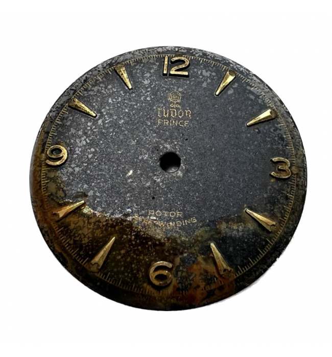 Tudor Oyster Prince caliber 390 automatic movement with dial and gold tone hands for repair or parts
