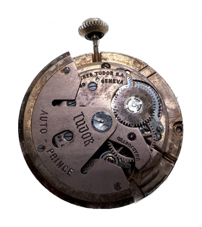 Tudor Oyster Prince caliber 390 automatic movement with dial and gold tone hands for repair or parts