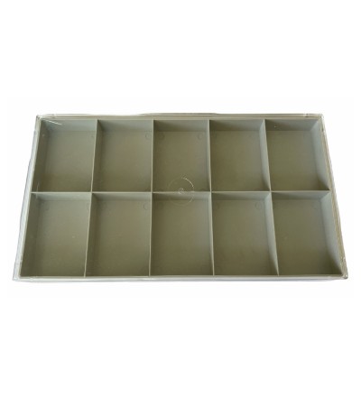 Watch box for storing parts with 10 compartments