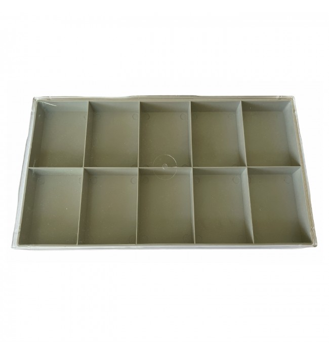 Watch box for storing parts with 10 compartments