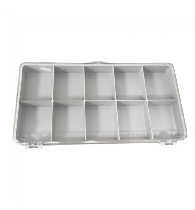 Watch box with 10 compartments for watch parts or beads
