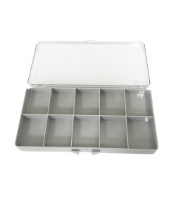 Watch box with 10 compartments for watch parts or beads
