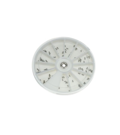 Watchmaker storage box for screws, crowns, tubes, tube gaskets, jewellery solders