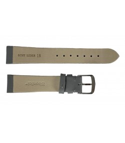 Waterproof light grey smooth leather strap for watch 18 mm