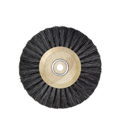 Wheel circle hard brush bristle with wooden core, 3 rows, 70 mm