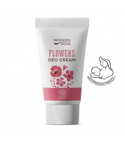 Organic Certified Deo Cream, Flowers,  40 ml, Wooden Spoon