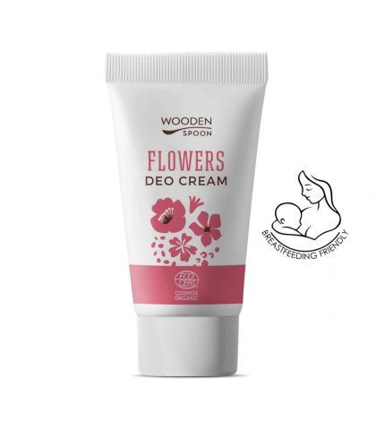 Organic Certified Deo Cream, Flowers, 40 ml, Wooden Spoon