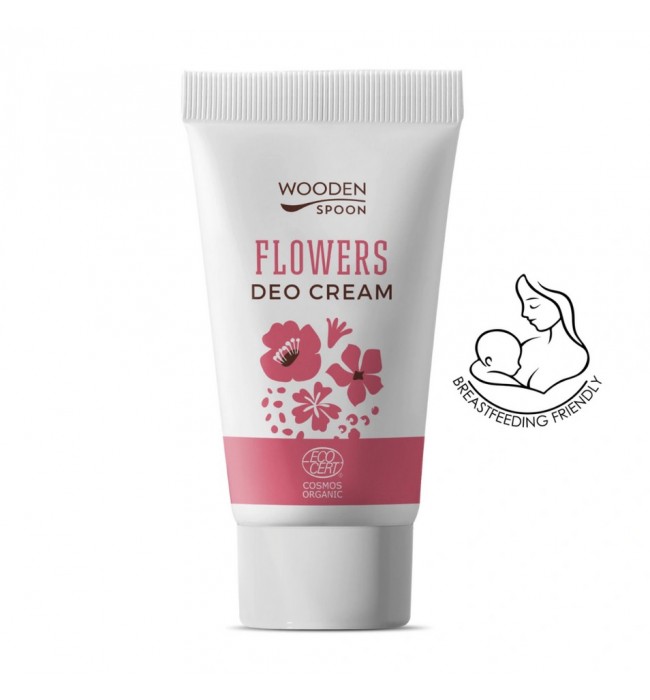 Organic Certified Deo Cream, Flowers,  40 ml, Wooden Spoon