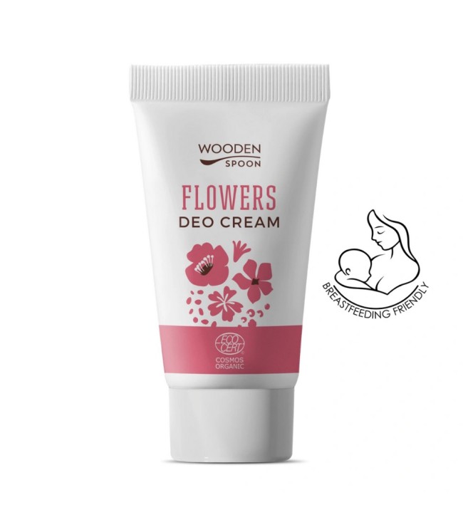 Organic Certified Deo Cream, Flowers, 40 ml, Wooden Spoon