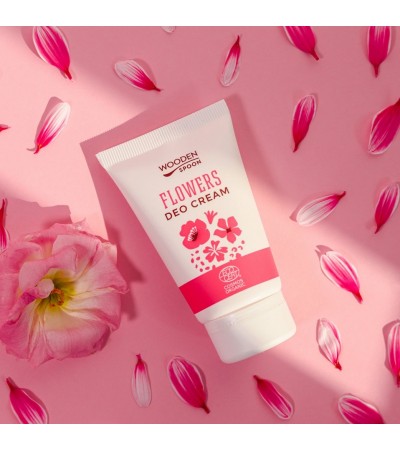 Organic Certified Deo Cream, Flowers,  40 ml, Wooden Spoon