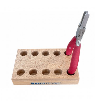 Wooden stand for 5 pliers for watchmakers and jewellers