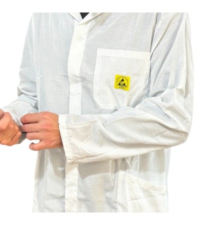Work coat antistatic for watchmakers, white, size L