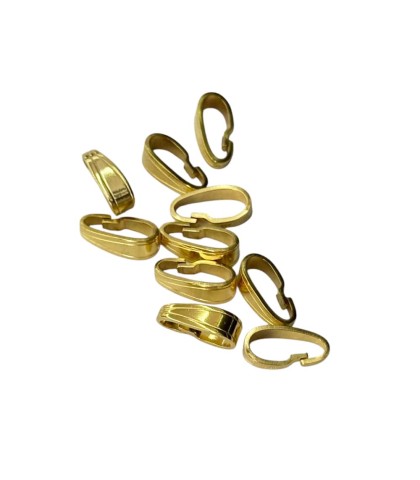 Yellow double gold plated pendant loop connector, 11.0 x ​3.5mm