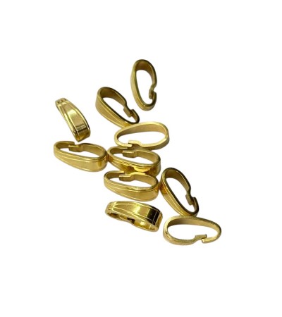 Yellow double gold plated pendant loop connector, 8.0 x ​3.0mm