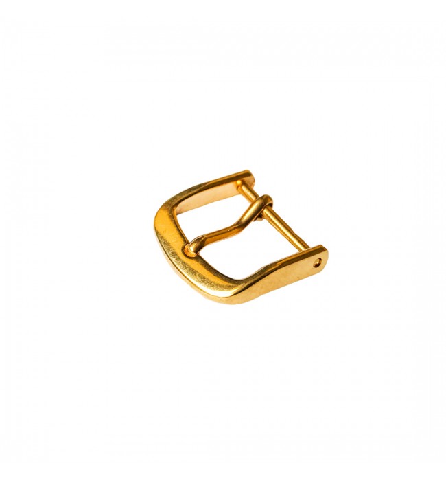 Yellow gold plated buckle for leather strap closure chrono unisex gold spring bar 16 mm